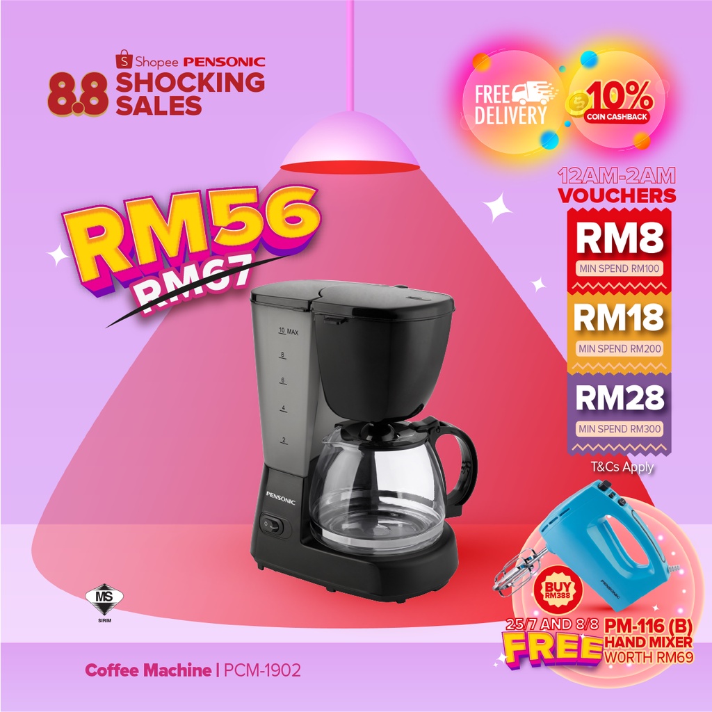 Pensonic Household American Coffee Maker, Drip Type Automatic Small